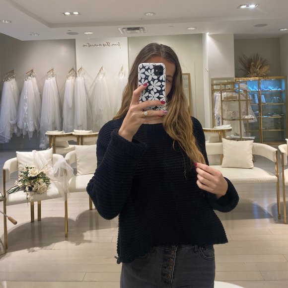 Black Round Neck Sweater - Picture 4 of 5